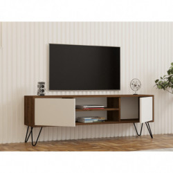 Mueble TV Eva blanco nogal Practica Hogar
