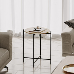 Mesa de centro Shb-004 Negro Natural Practica Hogar