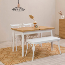 Mesa de comedor extensible Oliver Open blanco Practica Hogar
