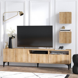 Mueble TV con estante Lupin roble Practica Hogar