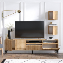 Mueble TV con estante Lupin roble Practica Hogar