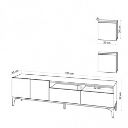 Mueble TV con estante Lupin roble Practica Hogar