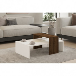 Mesa de centro Glow blanco nogal Practica Hogar