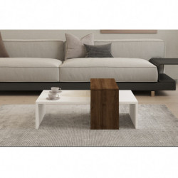 Mesa de centro Glow blanco nogal Practica Hogar