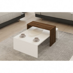 Mesa de centro Glow blanco nogal Practica Hogar