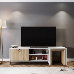 Mueble TV Zigon Sehpalı L502 blanco Practica Hogar