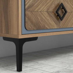 Mueble TV con estante Samba azul nogal Practica Hogar
