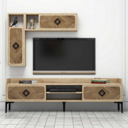 Mueble TV con estante Samba roble Practica Hogar