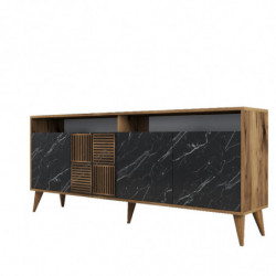 Conjunto de muebles de salón Milan 526 negro nogal Practica Hogar