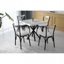 Mesa comedor Safir-1461 blanco Practica Hogar