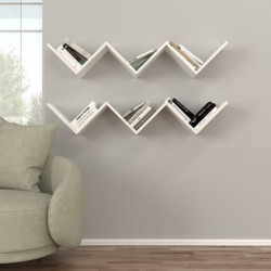 Estante de pared Zig Zag blanco Practica Hogar
