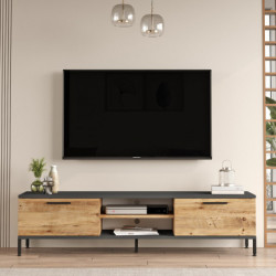 Mueble TV con estante RL1-AA pino atlántico antracita Practica Hogar