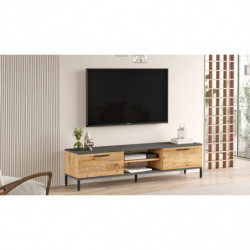 Mueble TV con estante RL1-AA pino atlántico antracita Practica Hogar