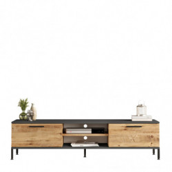 Mueble TV con estante RL1-AA pino atlántico antracita Practica Hogar