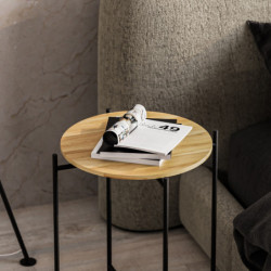 Mesa de centro Shb-004 Negro Natural Practica Hogar