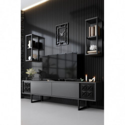 Mueble TV con estante Line antracita negro Practica Hogar