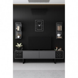 Mueble TV con estante Line antracita negro Practica Hogar