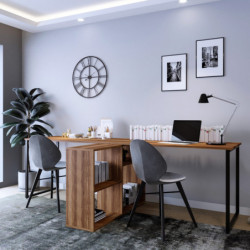 Escritorio de estudio London-L208 nogal Practica Hogar
