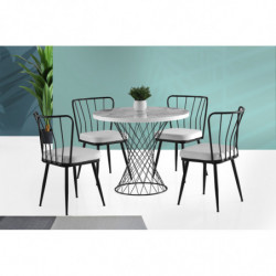 Mesa comedor Pota-1482 negro gris blanco Practica Hogar