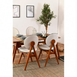 Set mesa y sillas (5 piezas) Touch crema nogal Practica Hogar