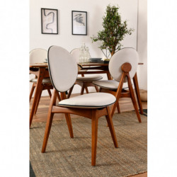 Set mesa y sillas (5 piezas) Touch crema nogal Practica Hogar