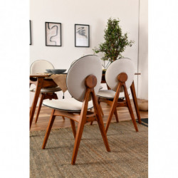 Set mesa y sillas (5 piezas) Touch crema nogal Practica Hogar