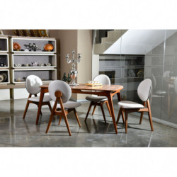 Set mesa y sillas (5 piezas) Touch crema nogal Practica Hogar