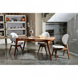 Set mesa y sillas (5 piezas) Touch crema nogal Practica Hogar