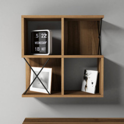 Estante de pared Extra negro nogal Practica Hogar