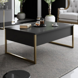 Mesa de centro Luxe dorado antracita Practica Hogar