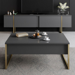 Mesa de centro Luxe dorado antracita Practica Hogar