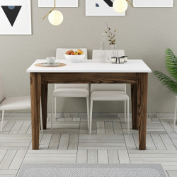 Mesa de cocina Kiev 505 blanco nogal Practica Hogar