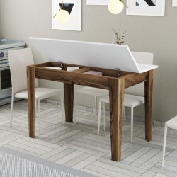 Mesa de cocina Kiev 505 blanco nogal Practica Hogar