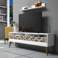 Mueble TV con estante Line blanco Practica Hogar