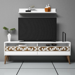 Mueble TV con estante Line blanco Practica Hogar