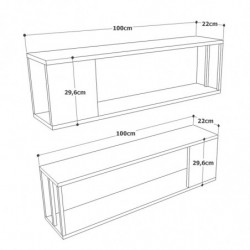 Estante de pared VG18-A pino atlántico Practica Hogar