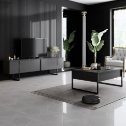 Conjunto de muebles de salón Luxe Set antracita negro Practica Hogar