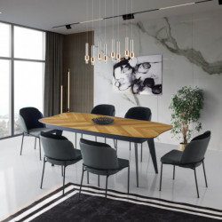 Mesa comedor LR-951 roble negro Practica Hogar