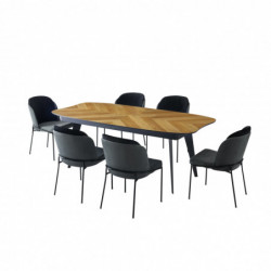Mesa comedor LR-951 roble negro Practica Hogar