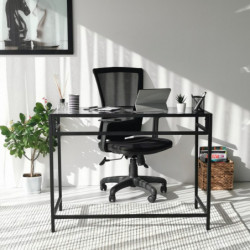 Escritorio de estudio Massası 100x45cm M100F humo negro Practica Hogar