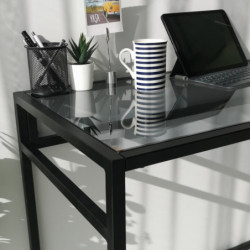 Escritorio de estudio Massası 100x45cm M100F humo negro Practica Hogar