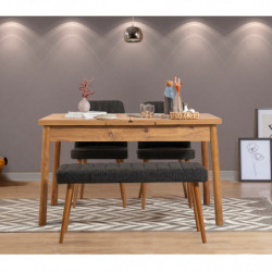 Set mesa comedor extensible y sillas (4 piezas) Santiago Atlantice pino atlántico antracita Practica Hogar