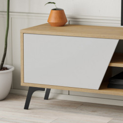 Mueble TV Fiona roble blanco Practica Hogar
