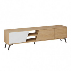 Mueble TV Fiona roble blanco Practica Hogar