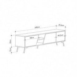 Mueble TV Fiona roble blanco Practica Hogar
