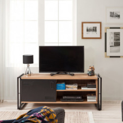 Conjunto de muebles de salón Cosmo -TKM.6 pino atlántico negro Practica Hogar