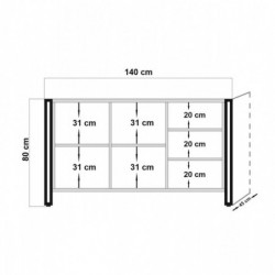 Conjunto de muebles de salón Cosmo -TKM.6 pino atlántico negro Practica Hogar