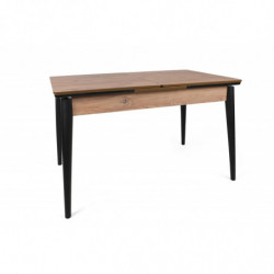 Mesa de comedor extensible Sigma-991 negro nogal Practica Hogar