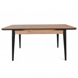 Mesa de comedor extensible Sigma-991 negro nogal Practica Hogar