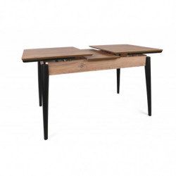 Mesa de comedor extensible Sigma-991 negro nogal Practica Hogar